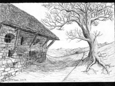 Boris_Ganne_-_1992_-_Auberge_et_un_arbre_-_encre.png