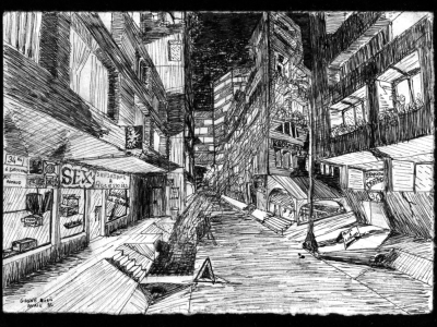 Boris_Ganne_-_1992_-_Ville_cyberpunk_de_nuit_-_encre.png